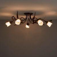 cloe brown bronze effect 5 lamp ceiling light