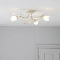 Cloe Cream 3 Lamp Ceiling Light