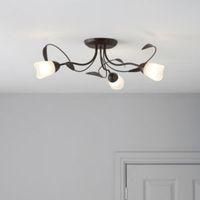 cloe brown bronze effect 3 lamp ceiling light