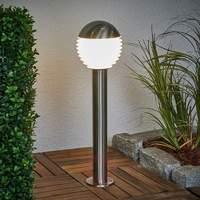 Classic LED pillar light Ruben, stainless steel