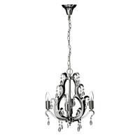 Clear Crystals Chandelier in Stainless Steel with 4 Lights