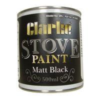 Clarke Clarke SP5 Heat Resistant Stove Paint - Matt Black (500ml)