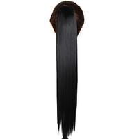 Claw Clip Drawstring Synthetic 24 Inch Long Straight Ponytail