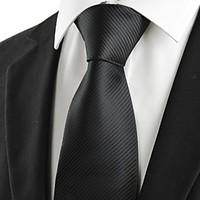 Classic Striped Black Men Tie Formal Necktie Wedding Funeral Evening Gift #0025