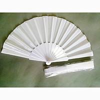 classic white fabric and plastic folding hand fan set of 4