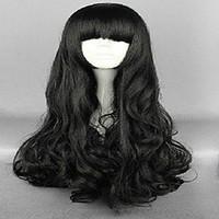 Classical Cosplay Wig Bangs Oblique Bangs 2 Styles Black Long Synthetic Animated Wigs Woman\'s Cartoon Wigs Party Wigs