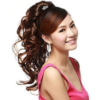 Claw Clip Synthetic Brown Wavy Long Ponytails Hair Pieces