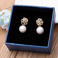 Clip Earrings Imitation Pearl Flower Style Alloy Wedding Jewelry Jewelry ForWedding Party Special Occasion Anniversary Birthday