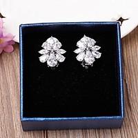 Clip Earrings AAA Cubic Zirconia Classic Wedding Jewelry Jewelry ForWedding Party Anniversary Birthday Gift