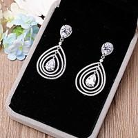 Clip Earrings AAA Cubic Zirconia Fashion Drop Jewelry For Wedding Party Special Occasion Birthday Gift