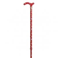 Classic Canes Slimline Chelsea Walking Stick, Red Floral, Slimline Chelsea Walking Stick
