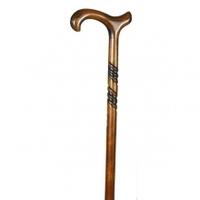 Classic Canes Mens Beech Derby Spiral Carving Cane