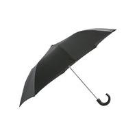 Classic black folding umbrella with crook style handle - Black