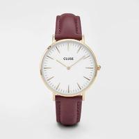 cluse la boheme gold white on marsala watch