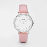 Cluse La Boheme Silver - White on Pink Watch