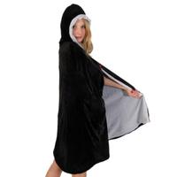 Cloak & Hood Velvet Black - White Lining