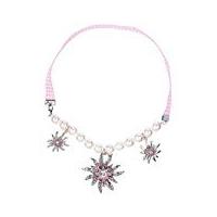 clear pink edelweiss pearl necklace