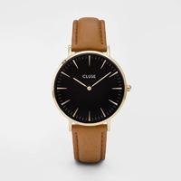 cluse la boheme gold black on caramel watch