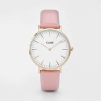 cluse la boheme gold white on pink watch