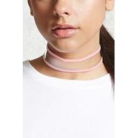 clear faux leather trim choker