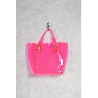 clear neon mini tote bag