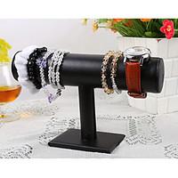 Classic Beautiful T Shape Bracelet Stand Black Wood Leather Jewelry Displays(1 Pc)