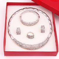 classic party crystal alloy sliver plated including necklace earring b ...