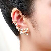 Clip Earrings Alloy Cubic Zirconia Simulated Diamond Screen Color Jewelry 2pcs