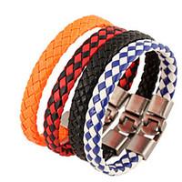 Classic Woven 22cm Unisex White Leather Leather Bracelet(1 Pc) Jewelry Christmas Gifts