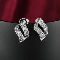 Clip Earrings Zircon Cubic Zirconia Silver Plated Silver Jewelry Wedding Party Daily Casual 1set