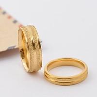 Classic Gold Scrub Stripe Titanium Steel Couple Rings Promis rings for couples