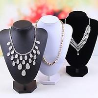 Classic 25CM Nack Die Pendant Necklace Stand Multicolor Paper Flannelette Jewelry Displays(1 Pc)(Black, White)