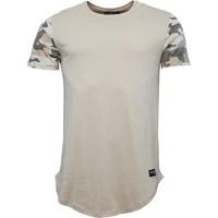 closure london mens camo sleeve t shirt stone