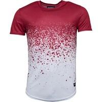 closure london mens splatter fade t shirt burgundy