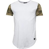 closure london mens camo sleeve t shirt white