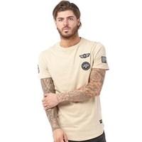 closure london mens military badge t shirt stone