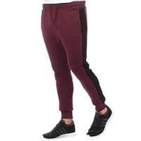 Closure London Mens Contrast Skinny Joggers Burgundy