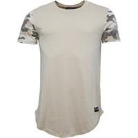 closure london mens camo sleeve t shirt stone