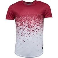 Closure London Mens Splatter Fade T-Shirt Burgundy