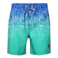Cleopas Tropical Ombre Print Swim Shorts in Blue / Green Ombre  Tokyo Laundry