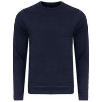 clere heavy piqu jumper in true navy dissident