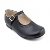 clare black leather girls buckle classic shoes