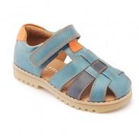 Climb, Blue Leather Boys Riptape Sandals