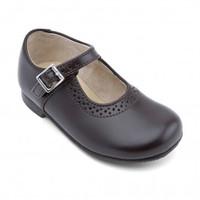 clare brown leather girls buckle classics