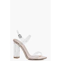 Clear Block Two Part Heels - rose gold