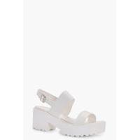 Cleated Double Strap Sandal - white