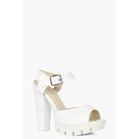 Cleated Peeptoe Heels - white