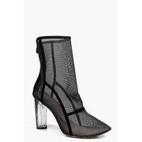 Clear Cylinder Mesh Sock Boot - black