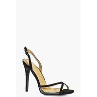 Clear Panel Slingback Two Part - black