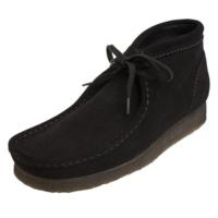 clarks wallabee boot black suede 20308447